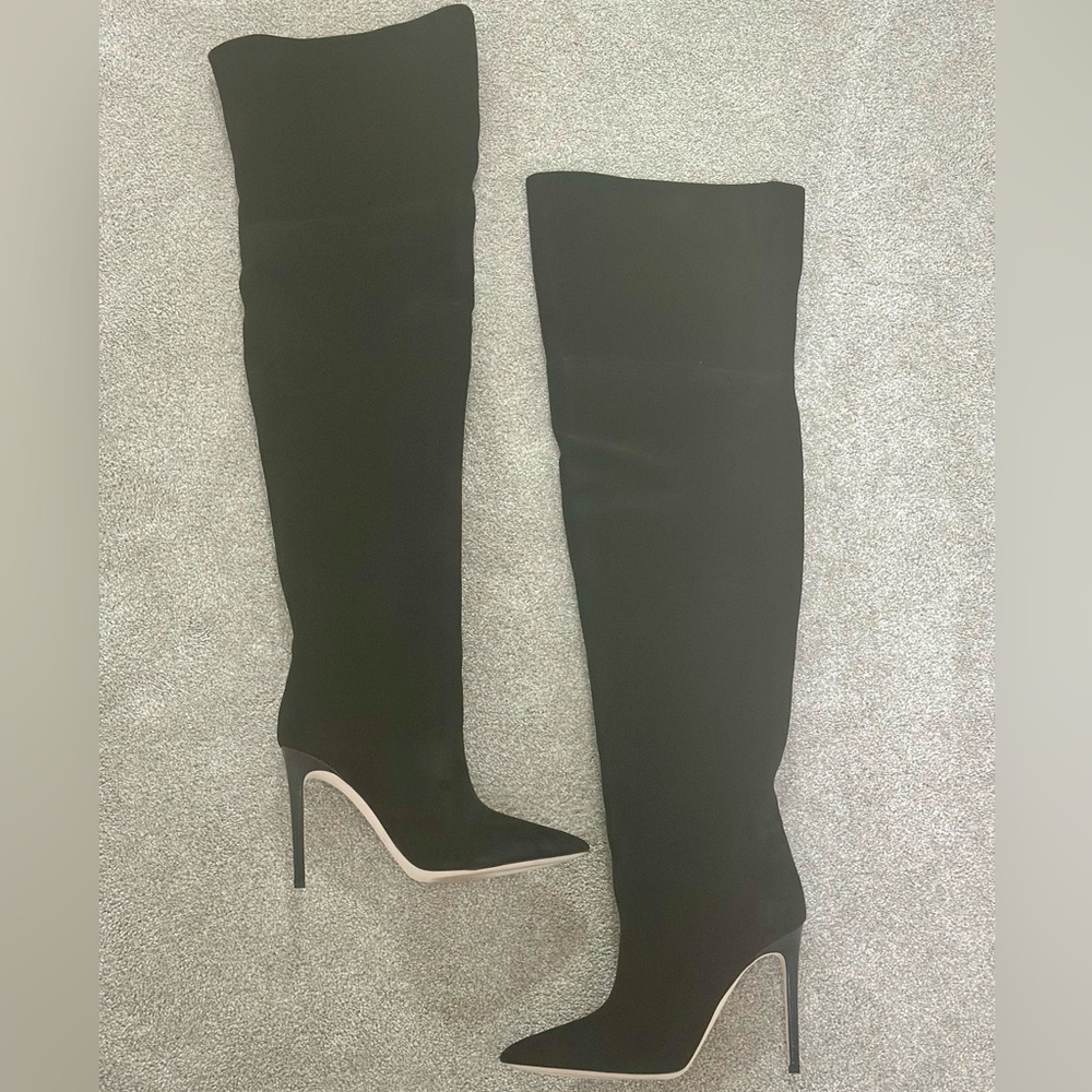 Stunning! Brand New Paris Texas OTK Black Suede Boot 42